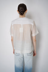 Peserico Stretch Cotton T-Shirt with Silk Voile Back in White Vancouver. Shop Online or in Store.