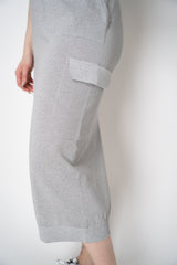 Peserico Stretch Knit Lurex Cargo Midi Skirt in Silver Vancouver. Shop Online or in Store.