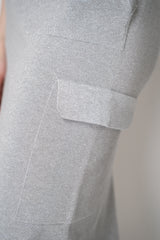 Peserico Stretch Knit Lurex Cargo Midi Skirt in Silver Vancouver. Shop Online or in Store.