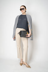Peserico Stretch Knit Open Work Tank Top in Slate Grey Vancouver. Shop Online or in Store.