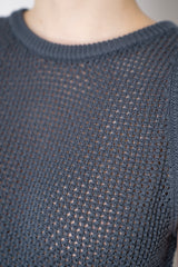 Peserico Stretch Knit Open Work Tank Top in Slate Grey Vancouver. Shop Online or in Store.