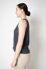 Peserico Stretch Knit Open Work Tank Top in Slate Grey Vancouver. Shop Online or in Store.