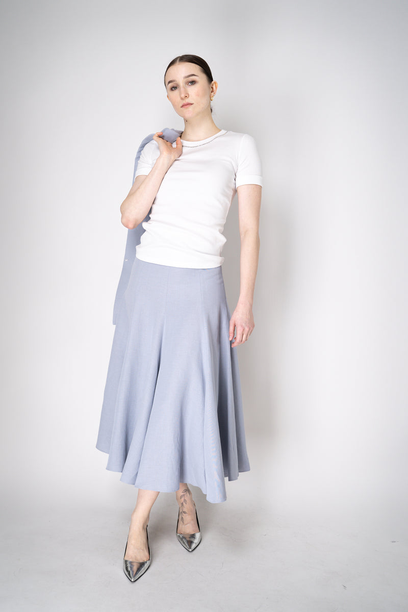 Peserico Stretch Ribbed Jersey T-Shirt with Brilliant Beading Neckline in White Vancouver. Shop Online or in Store