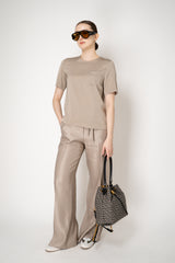 Peserico Stretch Viscose Relaxed T-shirt in Gold Beige Vancouver. Shop Online or in Store.