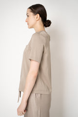 Peserico Stretch Viscose Relaxed T-shirt in Gold Beige Vancouver. Shop Online or in Store.