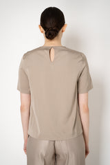 Peserico Stretch Viscose Relaxed T-shirt in Gold Beige Vancouver. Shop Online or in Store.