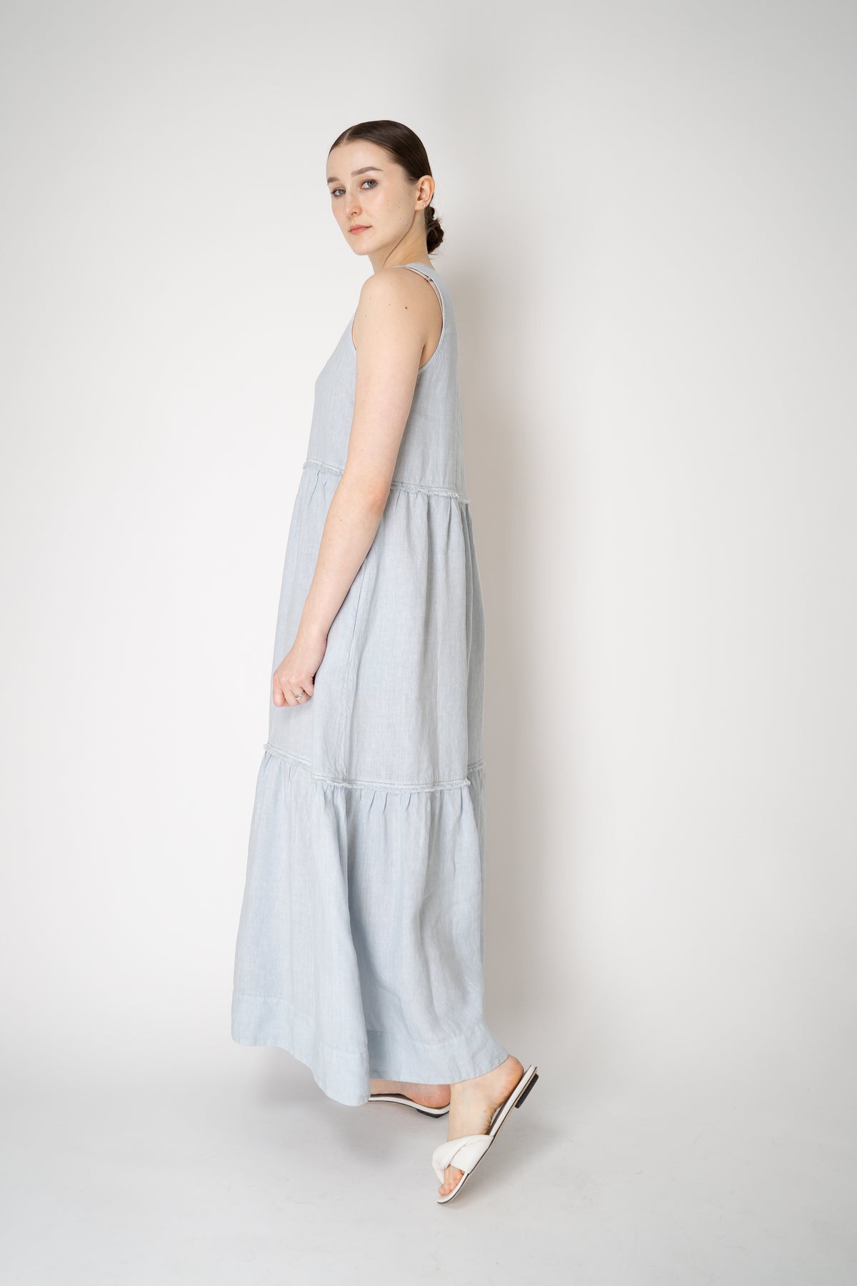 knee length dresses for ladies Linen Maxi Dress