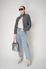 Peserico Viscose Organza Bomber Jacket in Slate Grey Vancouver. Shop Online or in Store.