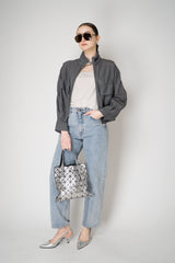 Peserico Viscose Organza Bomber Jacket in Slate Grey Vancouver. Shop Online or in Store.