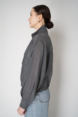 Peserico Viscose Organza Bomber Jacket in Slate Grey Vancouver. Shop Online or in Store.