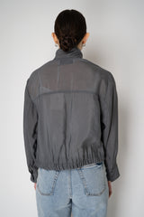 Peserico Viscose Organza Bomber Jacket in Slate Grey Vancouver. Shop Online or in Store.