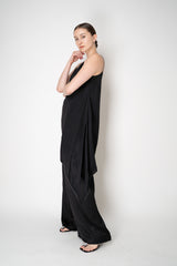 Peserico Wide Leg Pull-On Satin Pants  in Black Vancouver. Shop Online or in Store.