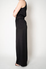 Peserico Wide Leg Pull-On Satin Pants  in Black Vancouver. Shop Online or in Store.