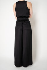 Peserico Wide Leg Pull-On Satin Pants  in Black Vancouver. Shop Online or in Store.