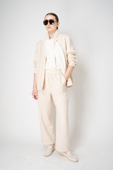Peserico Wool Cashmere Button-up Flannel Shirt Jacket in Ivory Gold