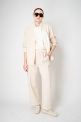 Peserico Wool Cashmere Button-up Flannel Shirt Jacket in Ivory Gold