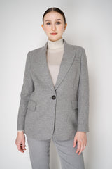 Peserico Wool Cashmere Flannel Lurex Blazer in Light Grey Vancouver. Shop Online or in Store.