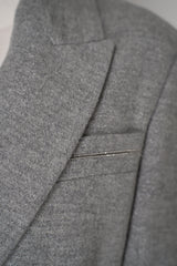 Peserico Wool Cashmere Flannel Lurex Blazer in Light Grey Vancouver. Shop Online or in Store.