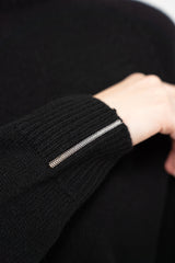 Peserico Wool Cashmere High Neck Knit Pullover in Black Vancouver. Shop Online or in Store.