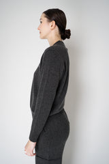 Peserico Wool Cashmere Knit Zip Pullover in Dark Grey Vancouver. Shop Online or in Store.