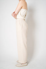 Peserico Wool Cashmere Straight Leg Lurex Cuffed Trousers in Ivory Gold Vancouver. Shop Online or in Store.