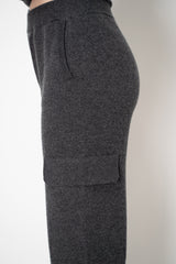 Peserico Wool Knitted Cargo Joggers in Charcoal Vancouver. Shop Online or in Store.
