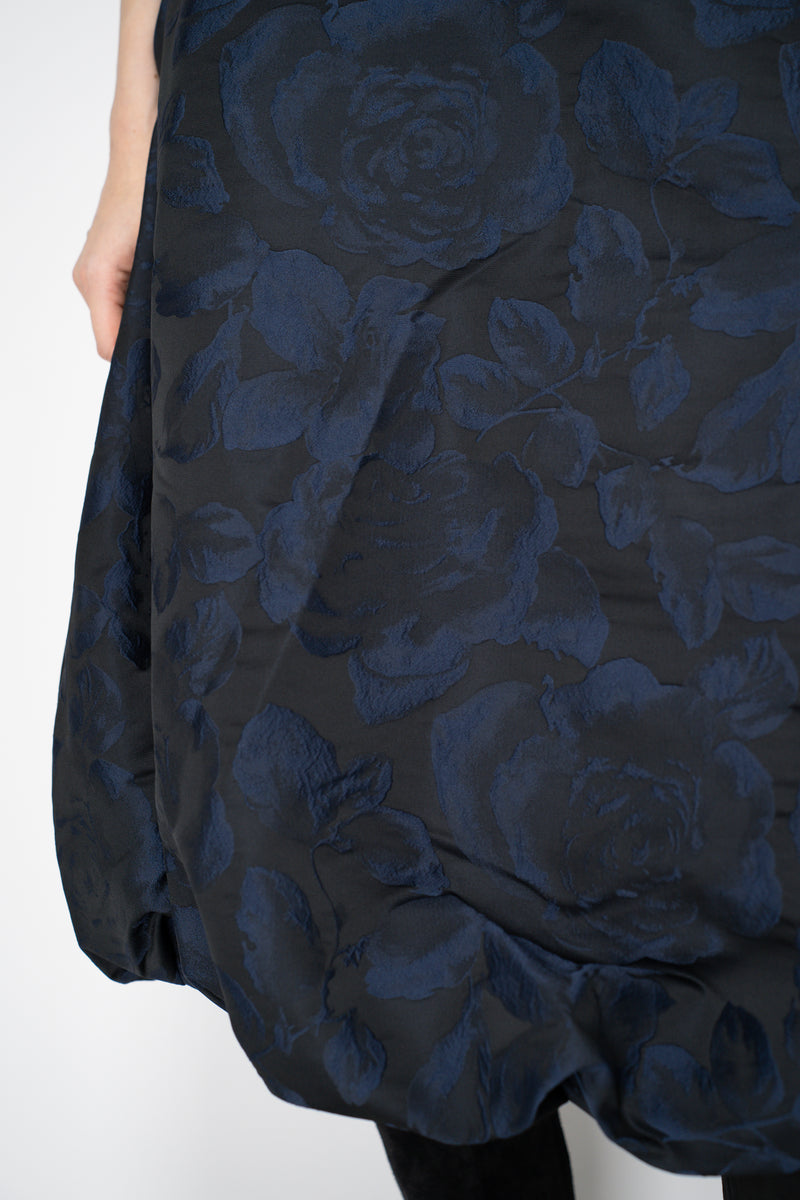 Peter O. Mahler Brocade Tulip Skirt in Navy and Black Floral Print Vancouver. Shop Online or in Store. 