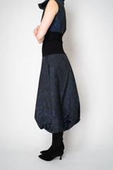 Peter O. Mahler Brocade Tulip Skirt in Navy and Black Floral Print Vancouver. Shop Online or in Store. 