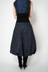 Peter O. Mahler Brocade Tulip Skirt in Navy and Black Floral Print Vancouver. Shop Online or in Store. 