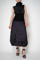 Peter O. Mahler Brocade Tulip Skirt in Purple and Black Floral Print Vancouver. Shop Online or in Store.