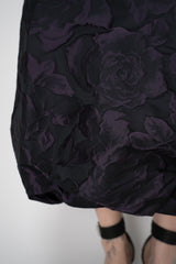 Peter O. Mahler Brocade Tulip Skirt in Purple and Black Floral Print Vancouver. Shop Online or in Store.