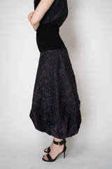 Peter O. Mahler Brocade Tulip Skirt in Purple and Black Floral Print Vancouver. Shop Online or in Store.