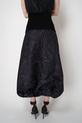 Peter O. Mahler Brocade Tulip Skirt in Purple and Black Floral Print Vancouver. Shop Online or in Store.