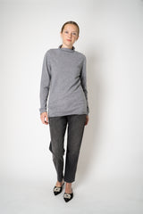Peter O. Mahler Cashmere Knit Turtleneck Pullover in Light Grey Vancouver. Shop Online or in Store.