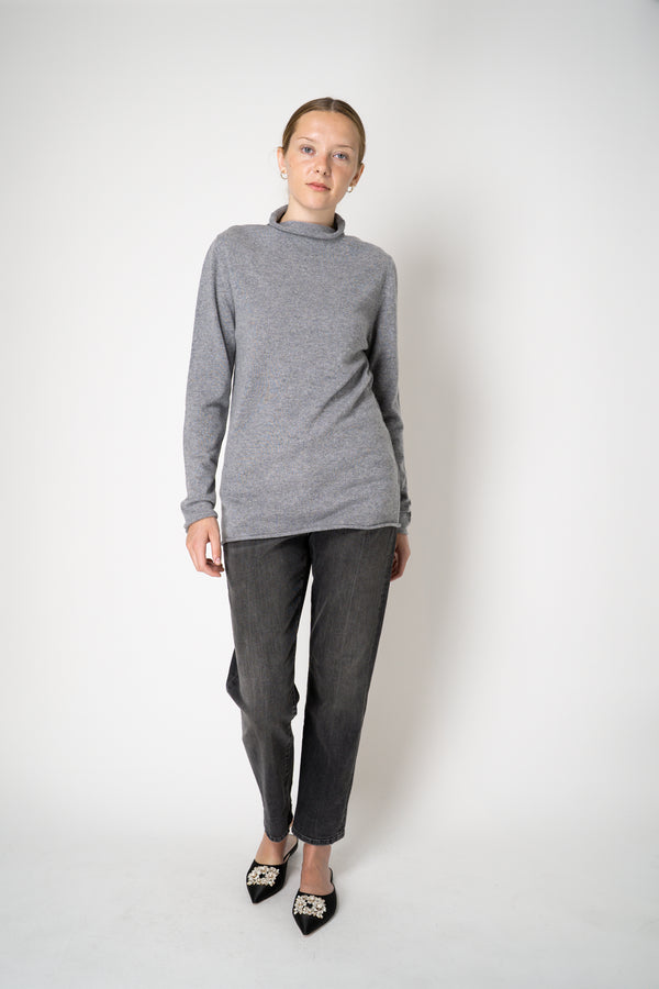 Peter O. Mahler Cashmere Knit Turtleneck Pullover in Light Grey Vancouver. Shop Online or in Store.