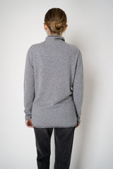 Peter O. Mahler Cashmere Knit Turtleneck Pullover in Light Grey Vancouver. Shop Online or in Store.