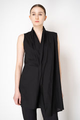 Peter O. Mahler Cotton Voile Lapel Vest with Tie Front in Black Vancouver. Shop Online or in Store.