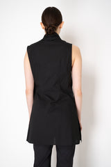 Peter O. Mahler Cotton Voile Lapel Vest with Tie Front in Black Vancouver. Shop Online or in Store.