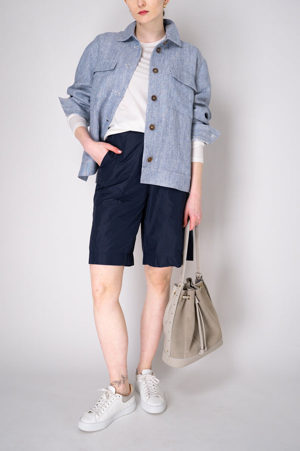 Peter O. Mahler Crash Bermuda Shorts in Navy Vancouver. Shop Online or in Store