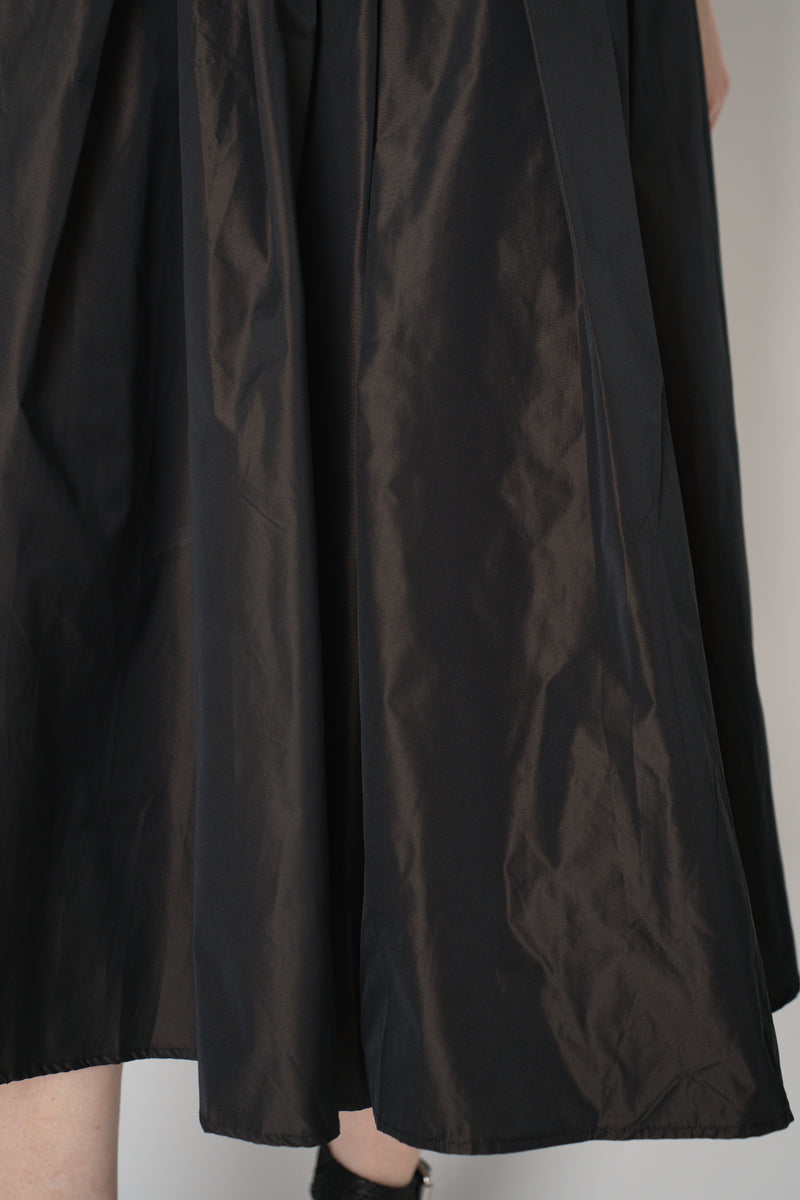 Peter O. Mahler Crash Pleated A-line Skirt in Brown Shot Black Vancouver. Shop Online or in Store. 