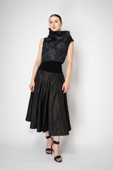 Peter O. Mahler Crash Pleated A-line Skirt in Brown Shot Black Vancouver. Shop Online or in Store. 