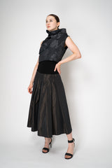 Peter O. Mahler Crash Pleated A-line Skirt in Brown Shot Black Vancouver. Shop Online or in Store. 