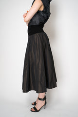 Peter O. Mahler Crash Pleated A-line Skirt in Brown Shot Black Vancouver. Shop Online or in Store. 