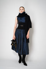 Peter O. Mahler Crash Pleated A-line Skirt in in Blue Shot Black Vancouver. Shop Online or in Store. 
