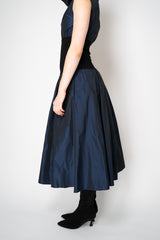 Peter O. Mahler Crash Pleated A-line Skirt in in Blue Shot Black Vancouver. Shop Online or in Store. 