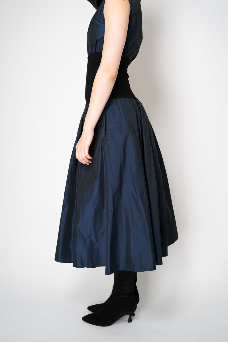 Peter O. Mahler Crash Pleated A-line Skirt in in Blue Shot Black Vancouver. Shop Online or in Store. 
