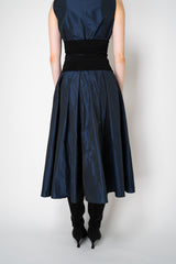 Peter O. Mahler Crash Pleated A-line Skirt in in Blue Shot Black Vancouver. Shop Online or in Store. 