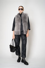 Peter O. Mahler Crash Taffeta High Neck Top in Dark Anthracite Vancouver. Shop Online or in Store. 