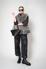 Peter O. Mahler Crash Taffeta High Neck Top in Dark Anthracite Vancouver. Shop Online or in Store. 