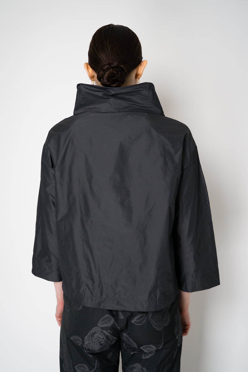 Peter O. Mahler Crash Taffeta High Neck Top in Dark Anthracite Vancouver. Shop Online or in Store. 